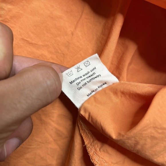 FRANKIE SHOP Lui Organic Cotton Button Up Shirt Womens Size Large Coral Orange - Picture 7 of 12